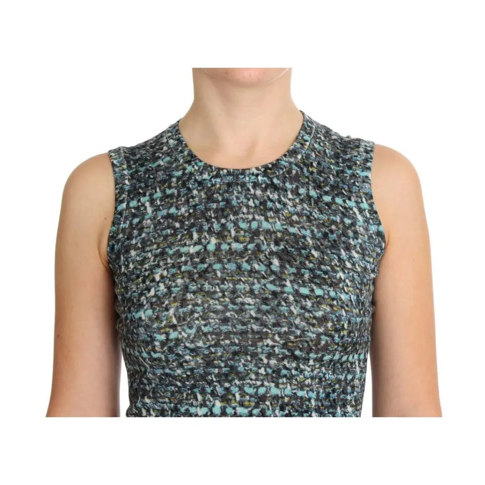 Dolce & Gabbana Blue Wool Sweater Sleeveless Pullover