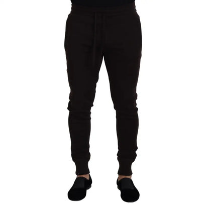 Dolce & Gabbana Brown Cashmere Trousers Bottoms Drawstring Pants