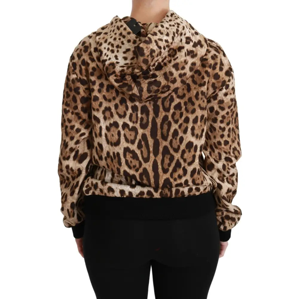 Dolce & Gabbana Brown Hooded Studded Ayers Leopard Sweater