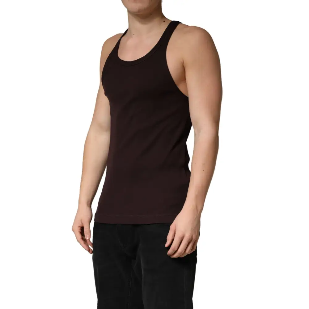 Sort Dolce & Gabbana brun tank top, 100% originale brands outlet mærkevarer