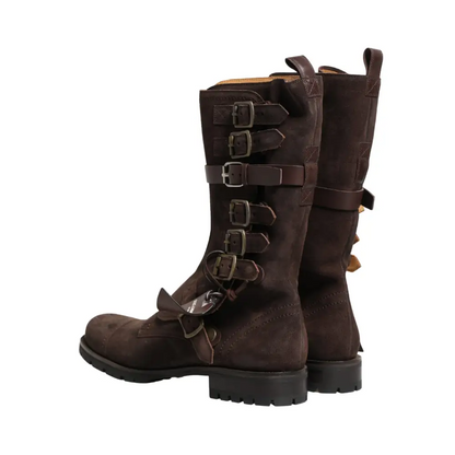 Dolce & Gabbana Brown Suede Leather Combat Ankle Boots Shoes - Ankelstøvler