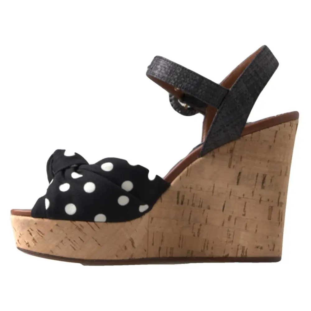 Dolce & Gabbana polka-prikket wedge sandal med outlet mærkevarer, spar 30-70%