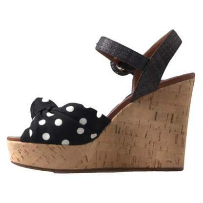 Dolce & Gabbana polka-prikket wedge sandal med outlet mærkevarer, spar 30-70%