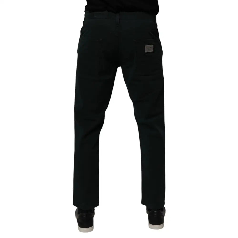 Dolce & Gabbana Dark Green Cotton Loose Men Denim Jeans