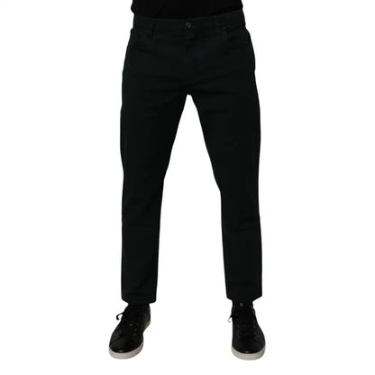 Dolce & Gabbana Dark Green Cotton Loose Men Denim Jeans