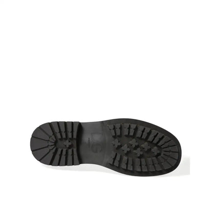 Dolce & Gabbana Elegant Mens Leather Derby Dress Shoes