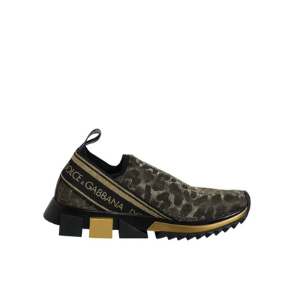 Dolce & Gabbana gold glitter leopard Sorrento sneaker bagside