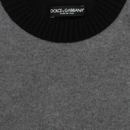 Dolce & Gabbana Gray Black Lace Wool Cashmere Sweater