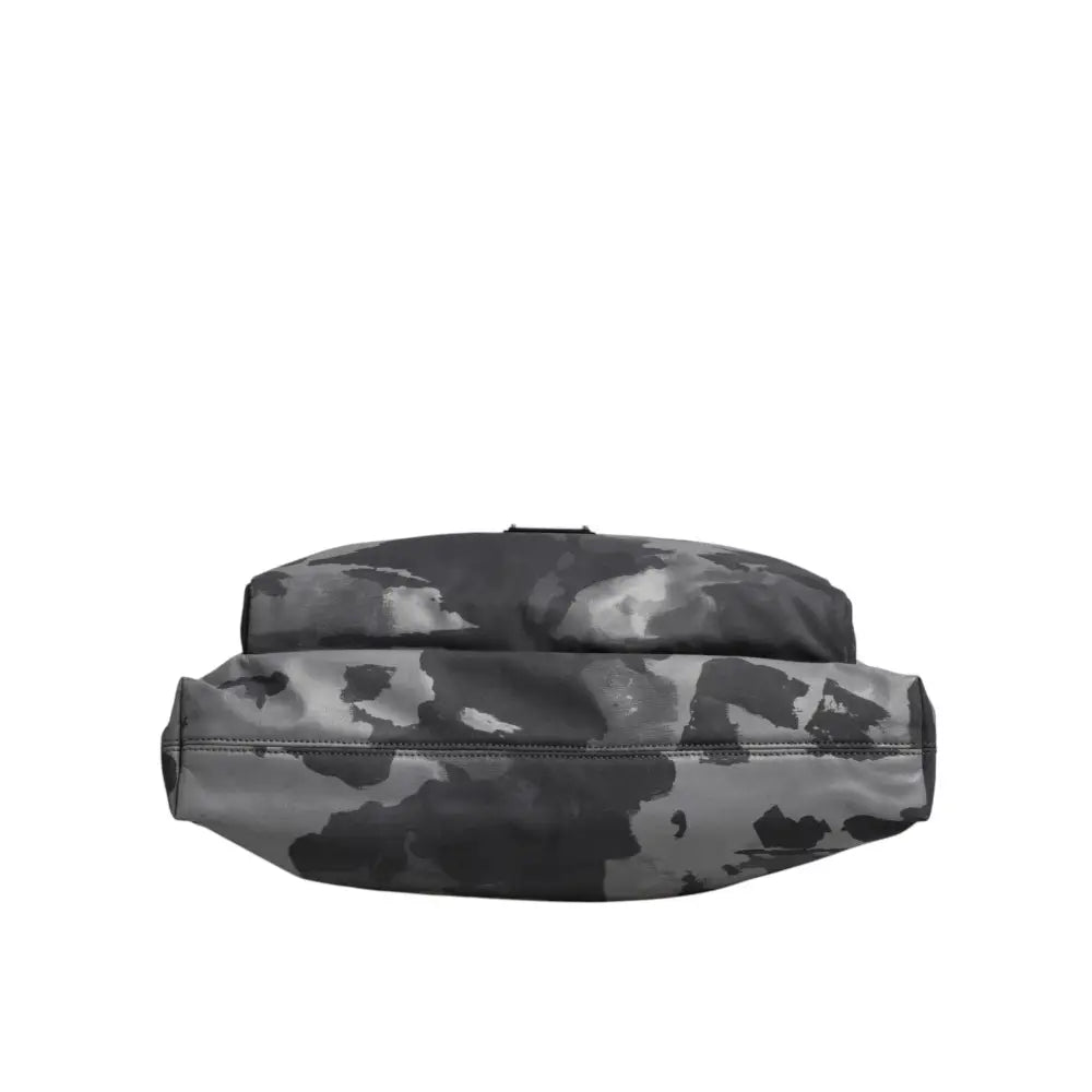 Dolce & Gabbana Gray Camo Cotton Multiple Compartments Tote Bag