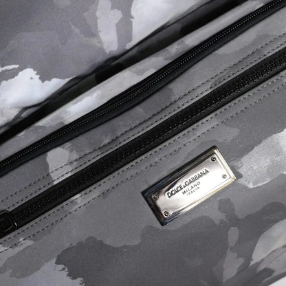 Dolce & Gabbana Gray Camo Cotton Multiple Compartments Tote Bag