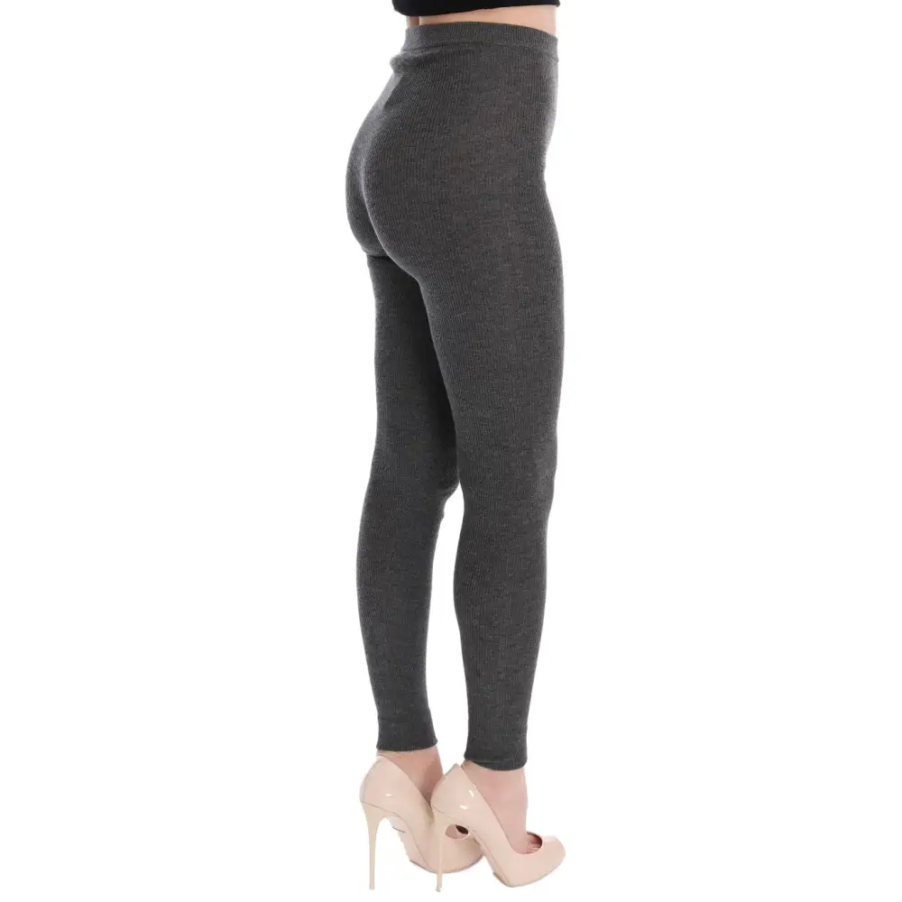Dolce & Gabbana grå cashmere stretch tights med nude høj hæle
