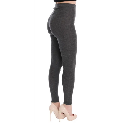 Dolce & Gabbana grå cashmere stretch tights med nude høj hæle