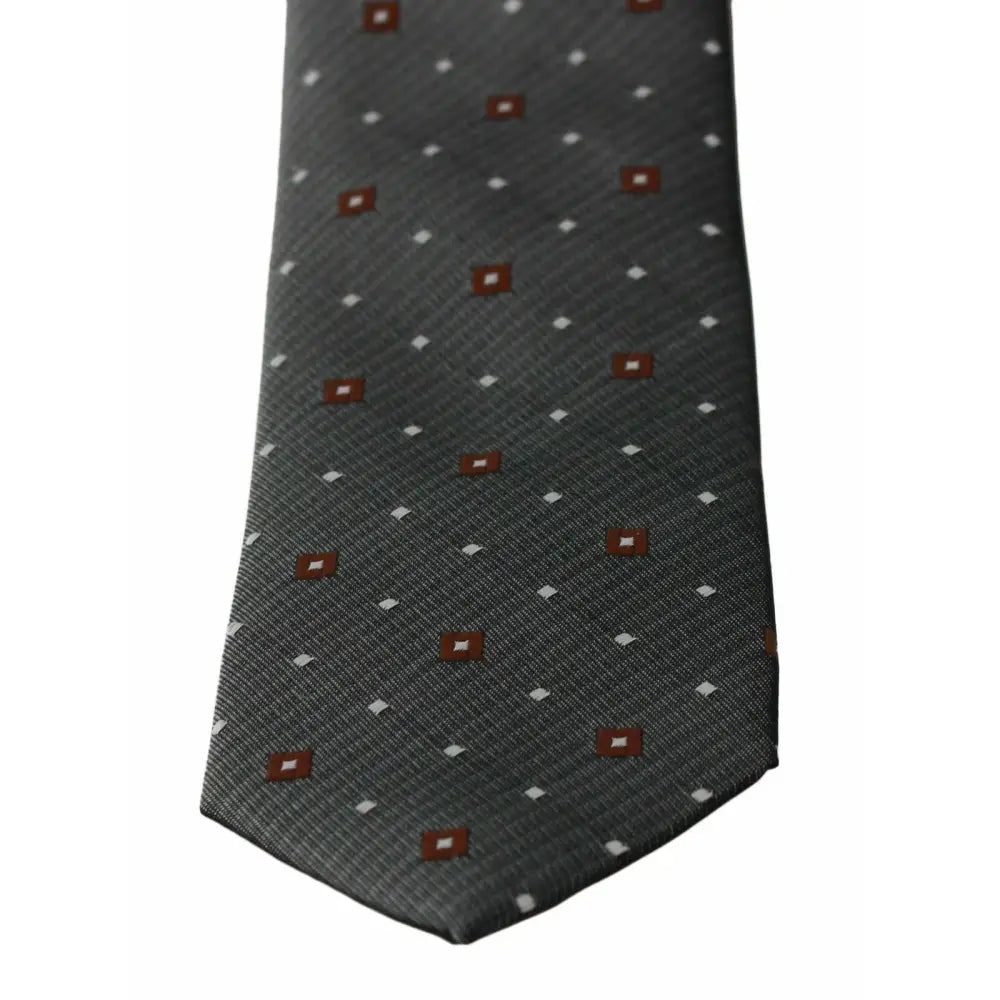 Dolce & Gabbana Gray Patterned Classic Mens Slim Necktie
