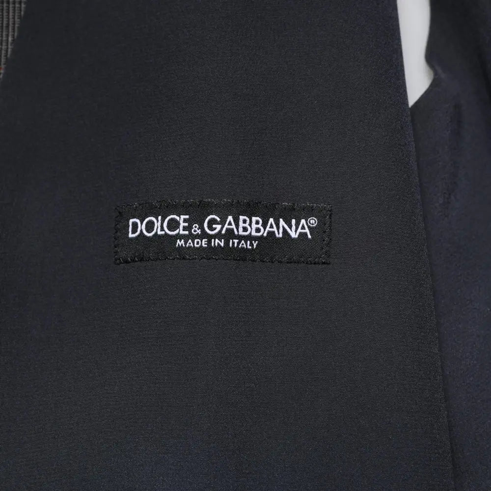 Dolce & Gabbana Gray Plaid Wool Formal Dress Waistcoat Vest