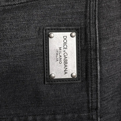 Dolce & Gabbana Gray Washed Cotton Loose Denim Jeans
