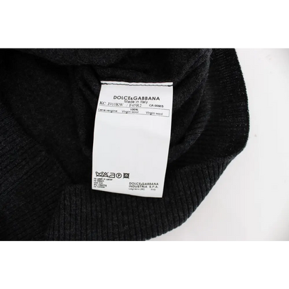 Sort Dolce & Gabbana grå uld cardigan i 100% virgin wool, spar 30-70% på mode