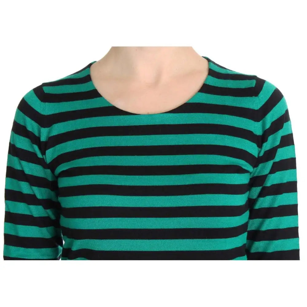 Dolce & Gabbana Green Black Silk Cashmere Sweater