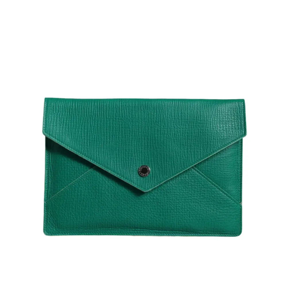 Dolce & Gabbana Green Leather Handbag Clutch Mini Purse Pouch Tablet Case