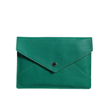 Dolce & Gabbana Green Leather Handbag Clutch Mini Purse Pouch Tablet Case