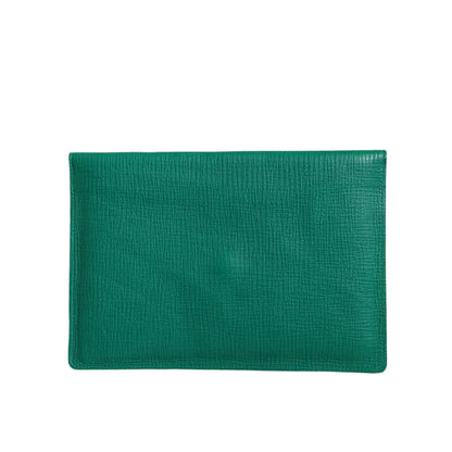Dolce & Gabbana Green Leather Handbag Clutch Mini Purse Pouch Tablet Case