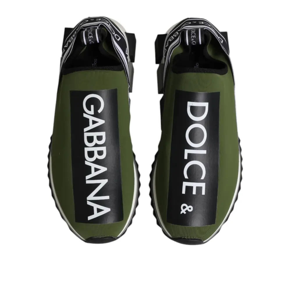 Dolce & Gabbana Green Logo Low Top Sorrento Men Sneakers Shoes