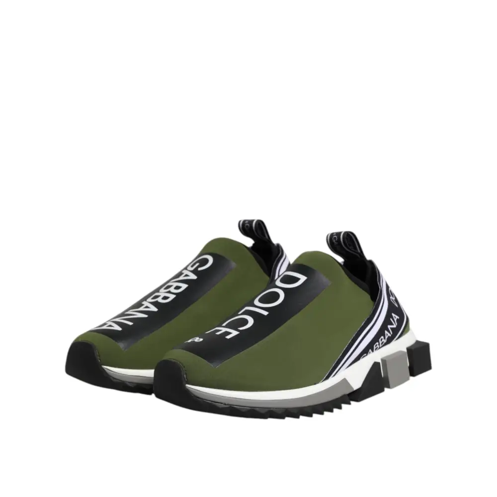 Dolce & Gabbana Green Logo Low Top Sorrento Men Sneakers Shoes