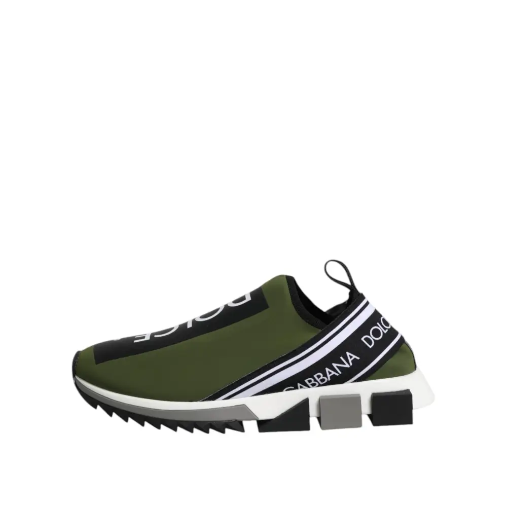 Dolce & Gabbana Green Logo Low Top Sorrento Men Sneakers Shoes