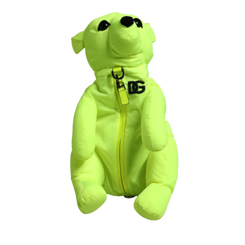 Neon green Dolce & Gabbana plush bear backpack, 100% originale brands, spar 30–70%