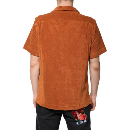 Dolce & Gabbana Hazel Cotton Velvet Button Down Collared Shirt - Skjorte
