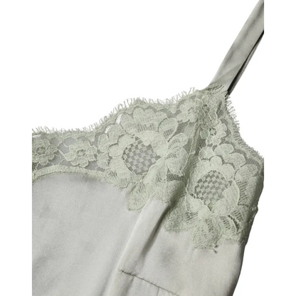 Dolce & Gabbana Light Green Floral Lace Lingerie Top Underwear