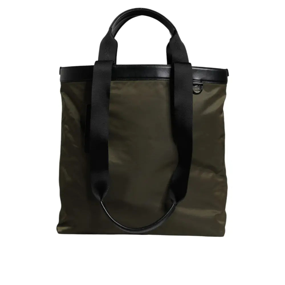 Dolce & Gabbana Military Green Nylon Shoulder Strap Tote Bag