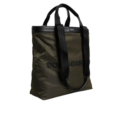 Dolce & Gabbana Military Green Nylon Shoulder Strap Tote Bag