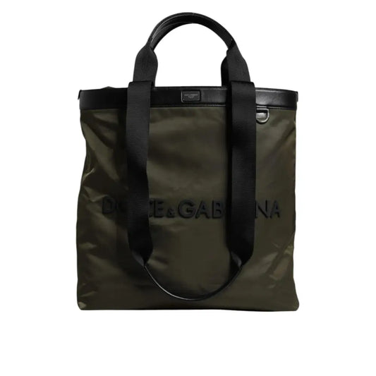 Dolce & Gabbana Military Green Nylon Shoulder Strap Tote Bag