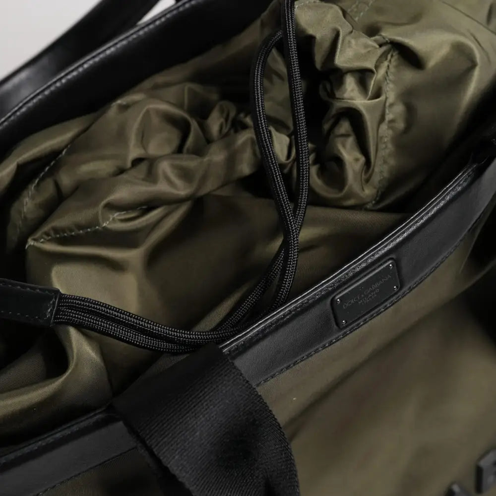 Dolce & Gabbana Military Green Nylon Shoulder Strap Tote Bag