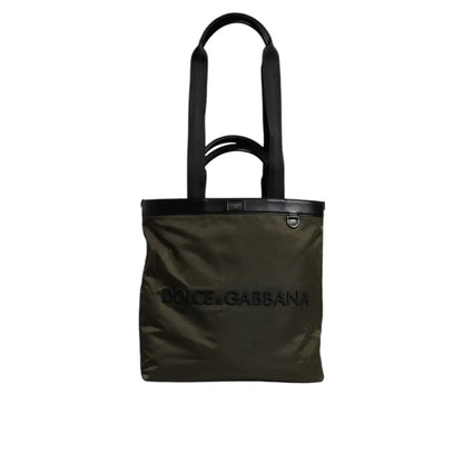 Dolce & Gabbana Military Green Nylon Shoulder Strap Tote Bag