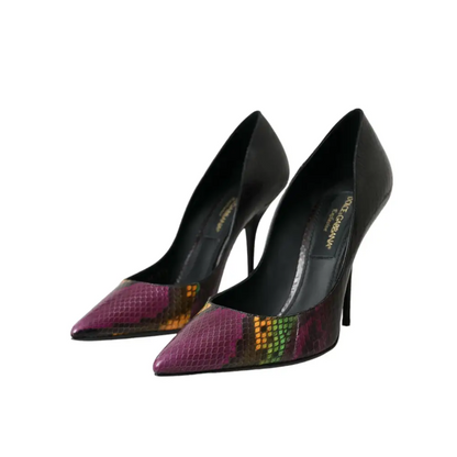 Dolce & Gabbana gabbana multicolor exotic purple green iridescent snake-print heels