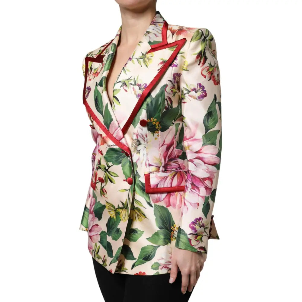 Dolce & Gabbana Multicolor Floral Double Breasted Jacket