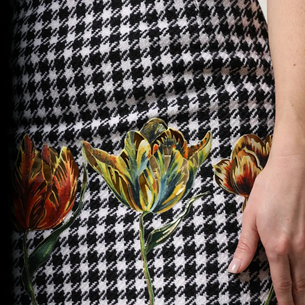 Dolce & Gabbana Multicolor Floral Print High Waist Pencil Cut Skirt