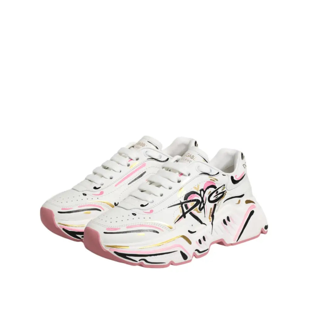 Dolce & Gabbana Multicolor Hand Painted DAYMASTER Sneakers Shoes