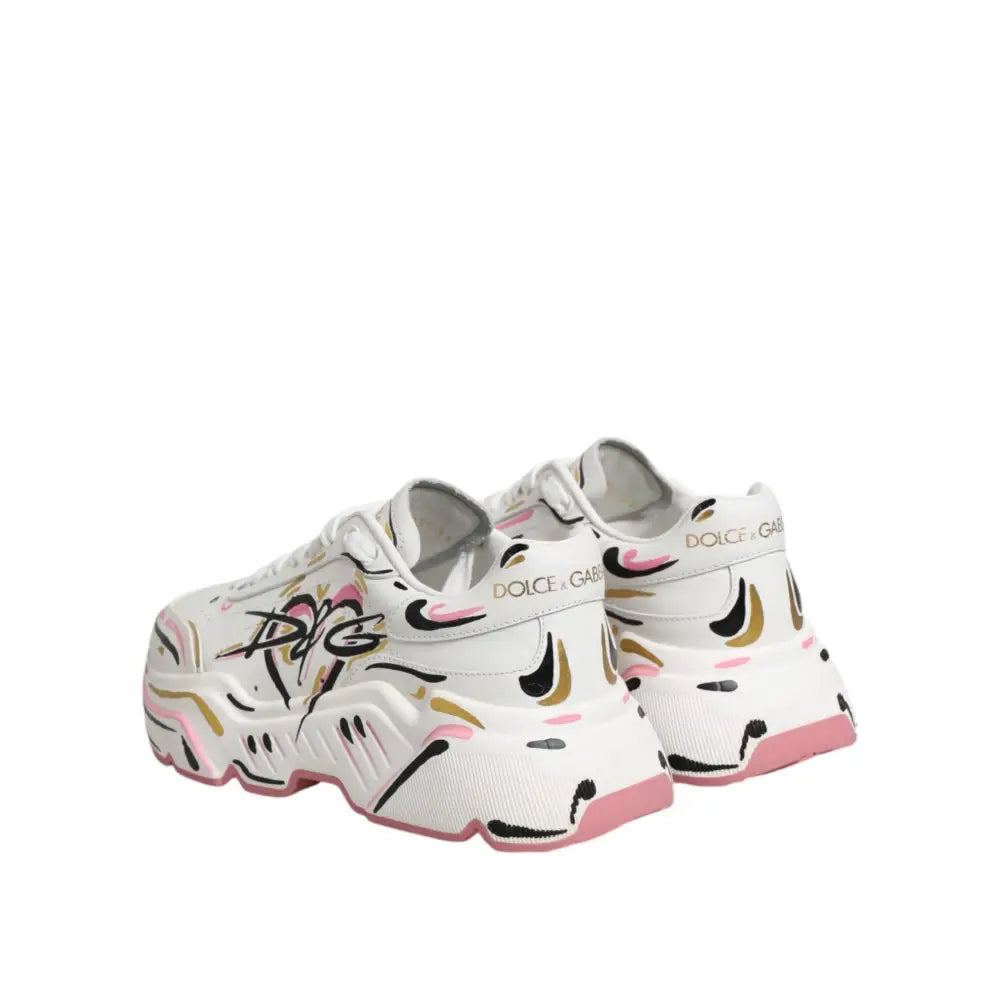 Dolce & Gabbana Multicolor Hand Painted DAYMASTER Sneakers Shoes