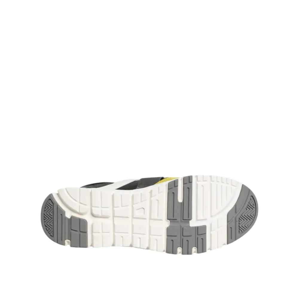 Dolce & Gabbana multicolor lace up low top sneakers with white and gray rubber sole and black accents