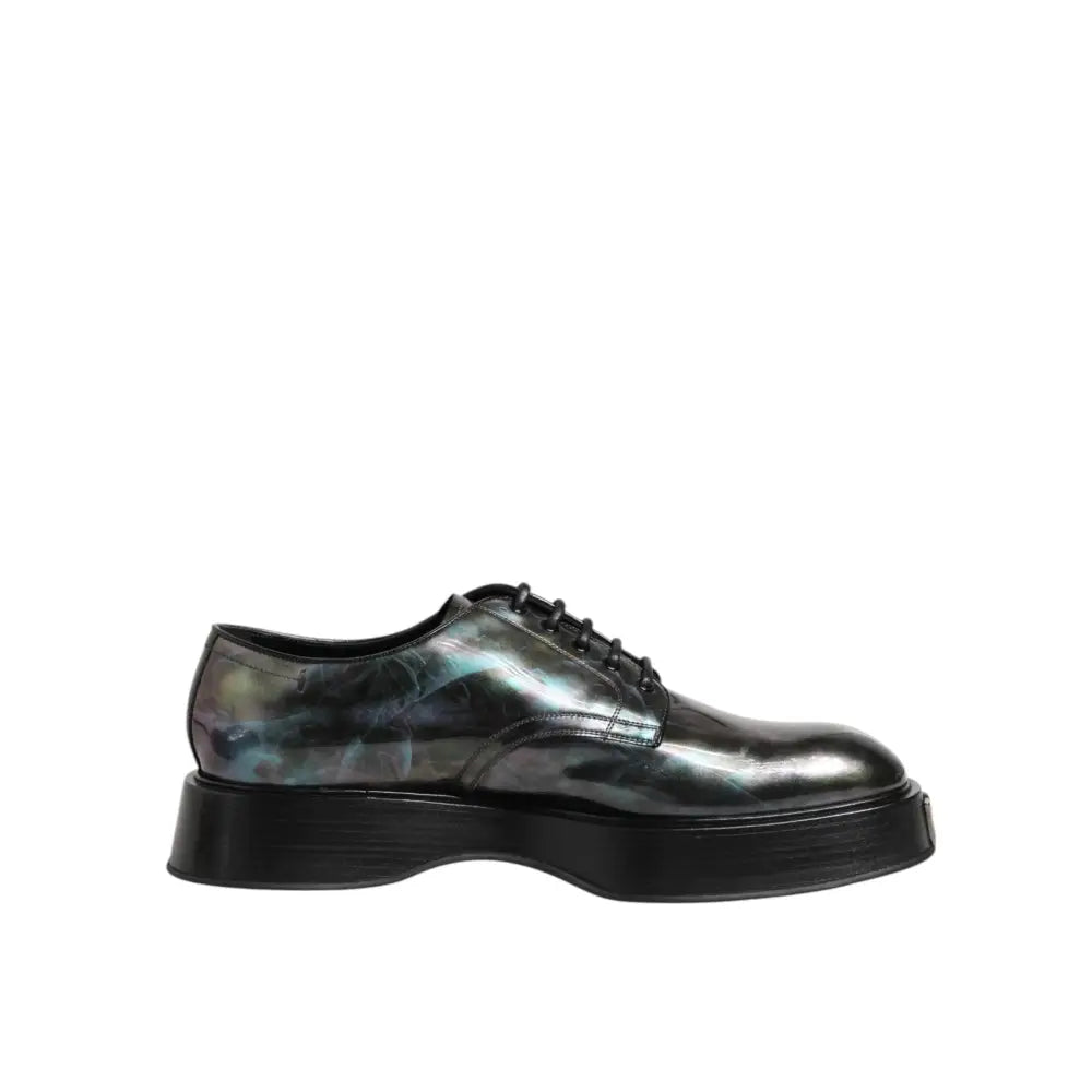 Dolce & Gabbana Multicolor Leather Lace-up Men Formal Derby Shoes