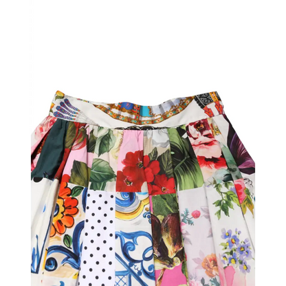 Dolce & Gabbana Multicolor Patchwork High Waist Midi Skirt - IT36/XXS
