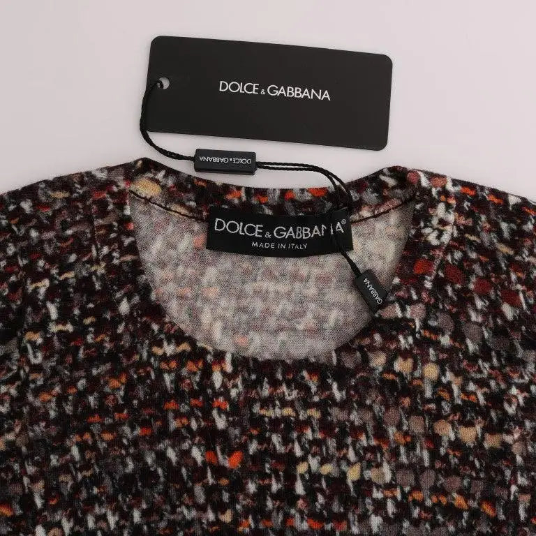 Dolce & Gabbana Multicolor Print Knit Top Wool T-shirt