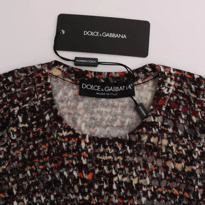 Dolce & Gabbana Multicolor Print Knit Top Wool T-shirt