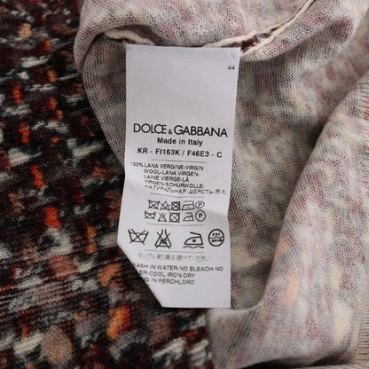 Dolce & Gabbana Multicolor Print Knit Top Wool T-shirt