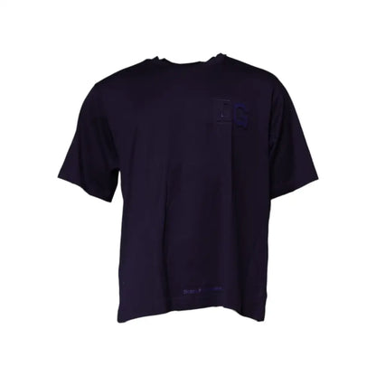 Dolce & Gabbana Navy Blue DG Logo Cotton Crew Neck T-shirt