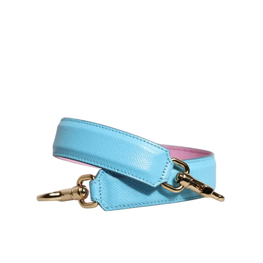 Dolce & Gabbana Pink Blue Leather Handle Bag Shoulder Strap