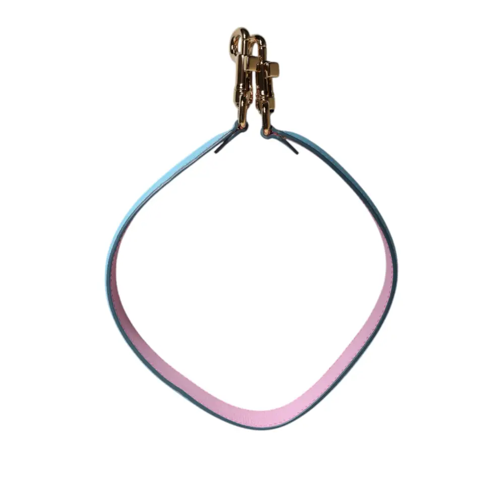 Dolce & Gabbana Pink Blue Leather Handle Bag Shoulder Strap