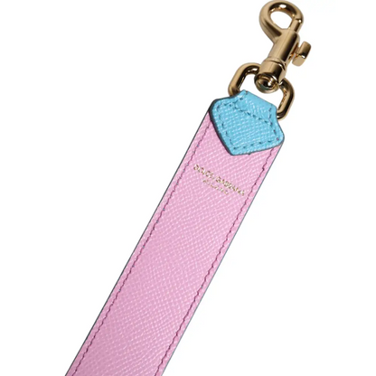 Dolce & Gabbana Pink Blue Leather Handle Bag Shoulder Strap